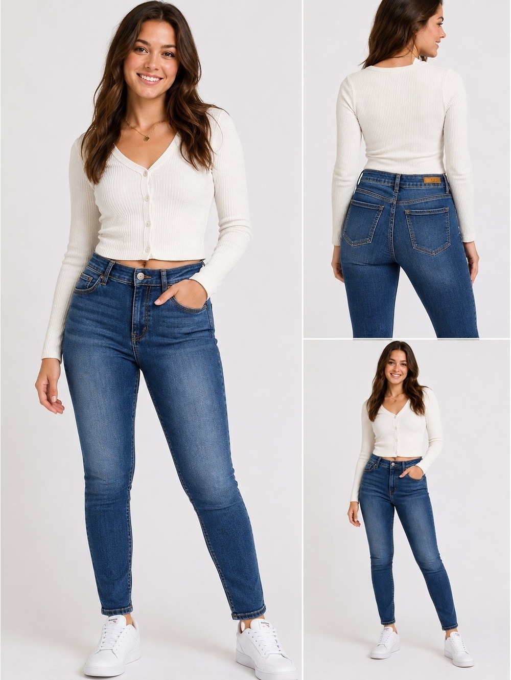 Almost Famous Women’s Size 5 Mid Rise Skinny Jeans Blue Stretch Denim
